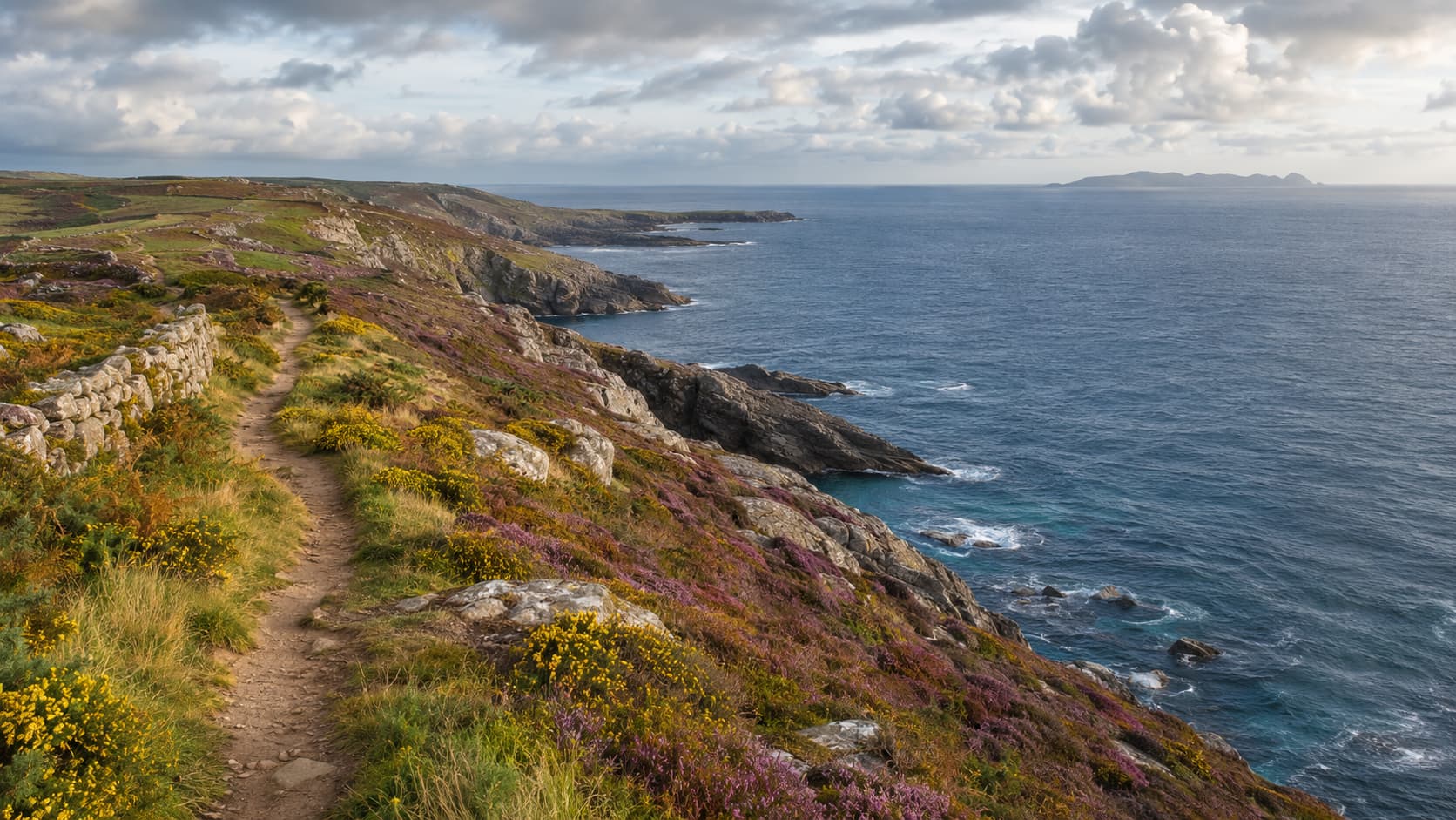 The Llyn Coastal Path overlooking the sea