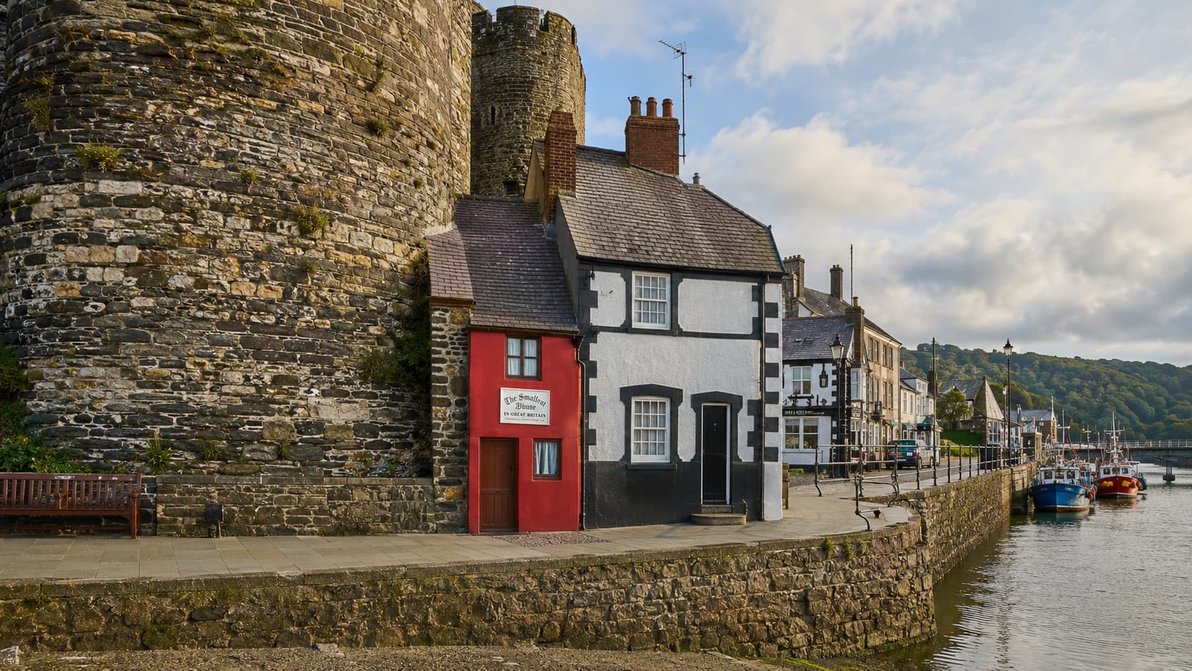 The Smallest House in Great Britain on Conwy quayside